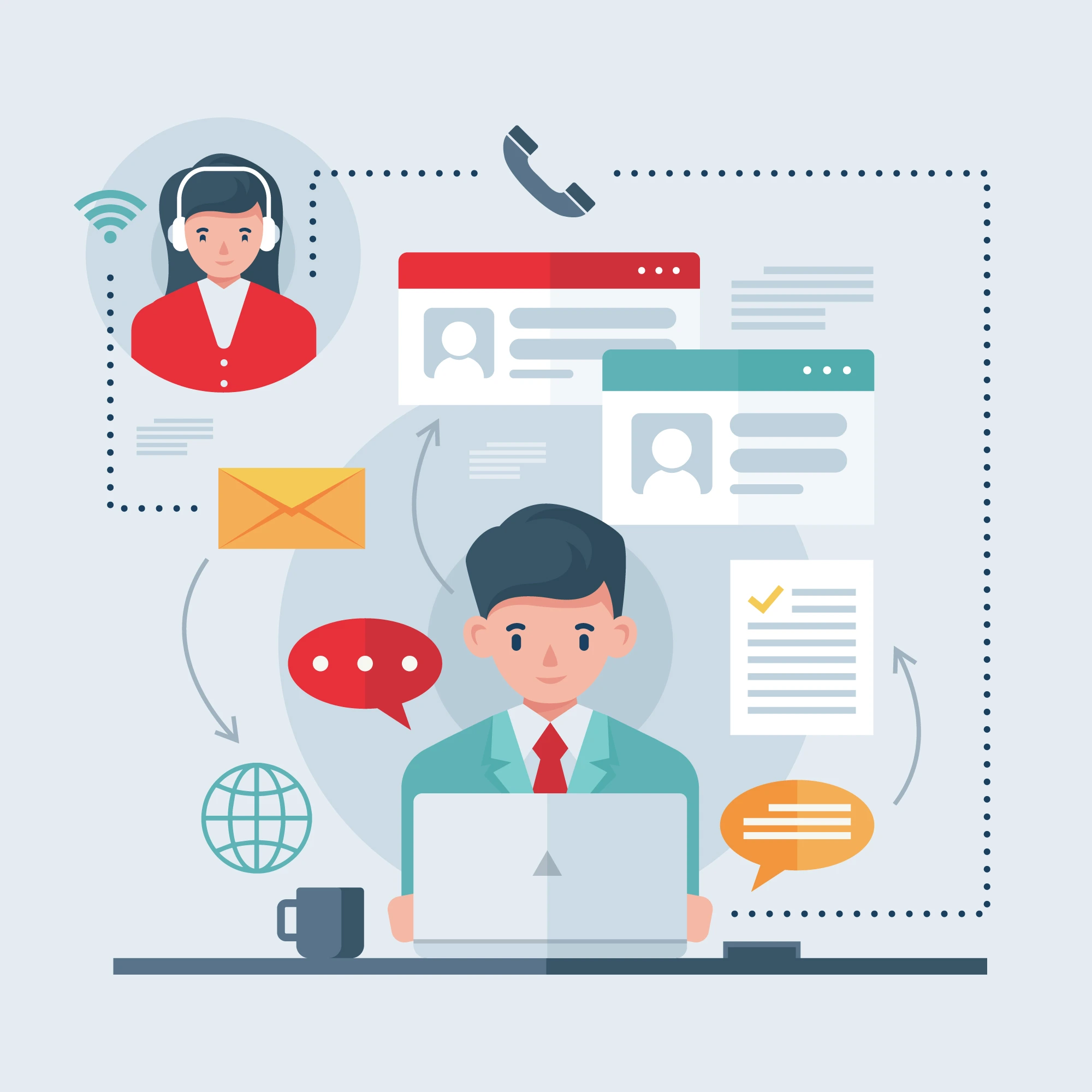 Customer support software integrating all service channels into one system.