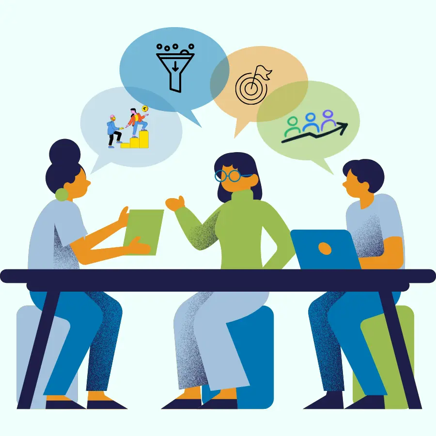 Managers and CXOs monitoring sales team performance through CRM software.