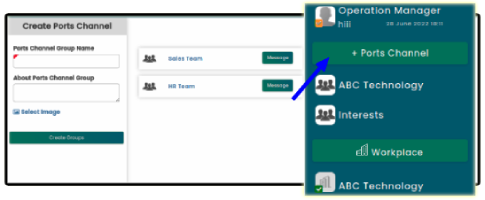 Centralized messaging and collaboration hub in Portstay for efficient teamwork.
